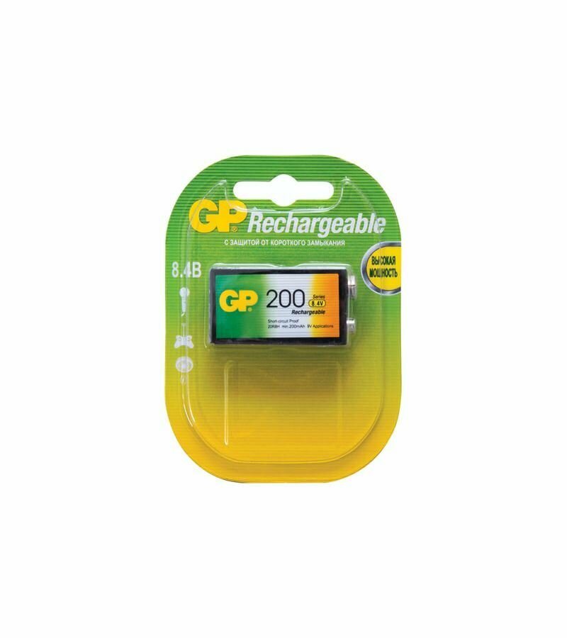 Аккумулятор GP 20R8H 9V NiMH 200mAh (1шт)