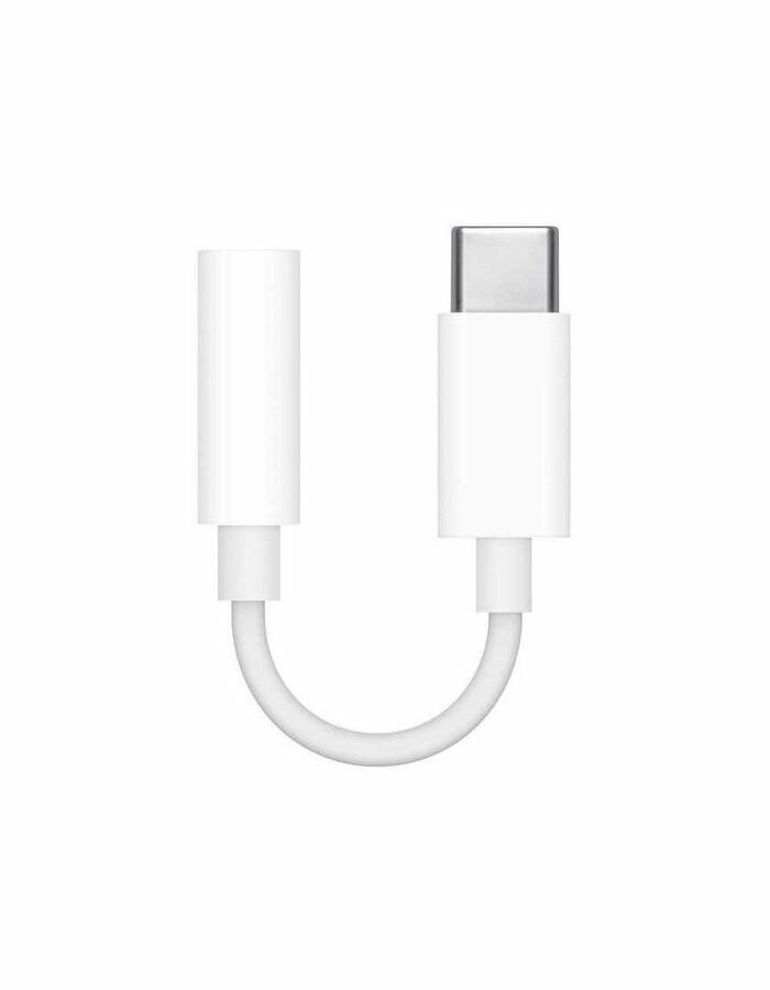 Переходник Apple MU7E2ZM/A mini-Jack 3.5 (m) USB Type-C (m) белый