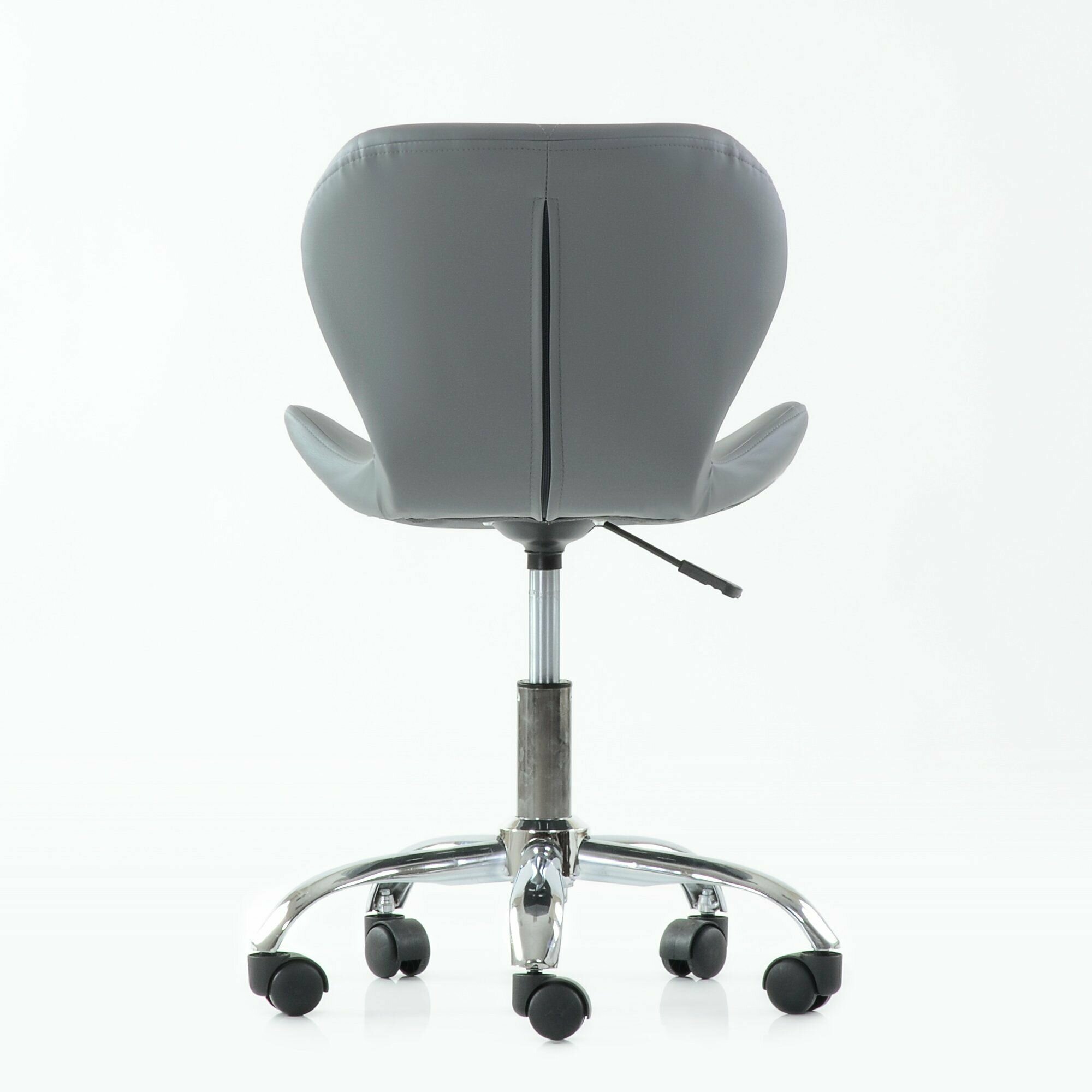 Стул N-142 Perfecto Roll STOOL MARKET серый, экокожа, металл, мягкое сиденье, без подлокотников — фото 1