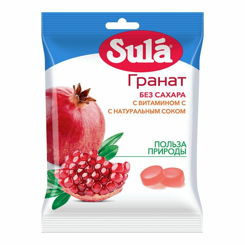 Леденцы Sula (Сула) фруктовые Гранат без сахара с витамином С 60 г Перфетти Ван Мелле RU - фото №8