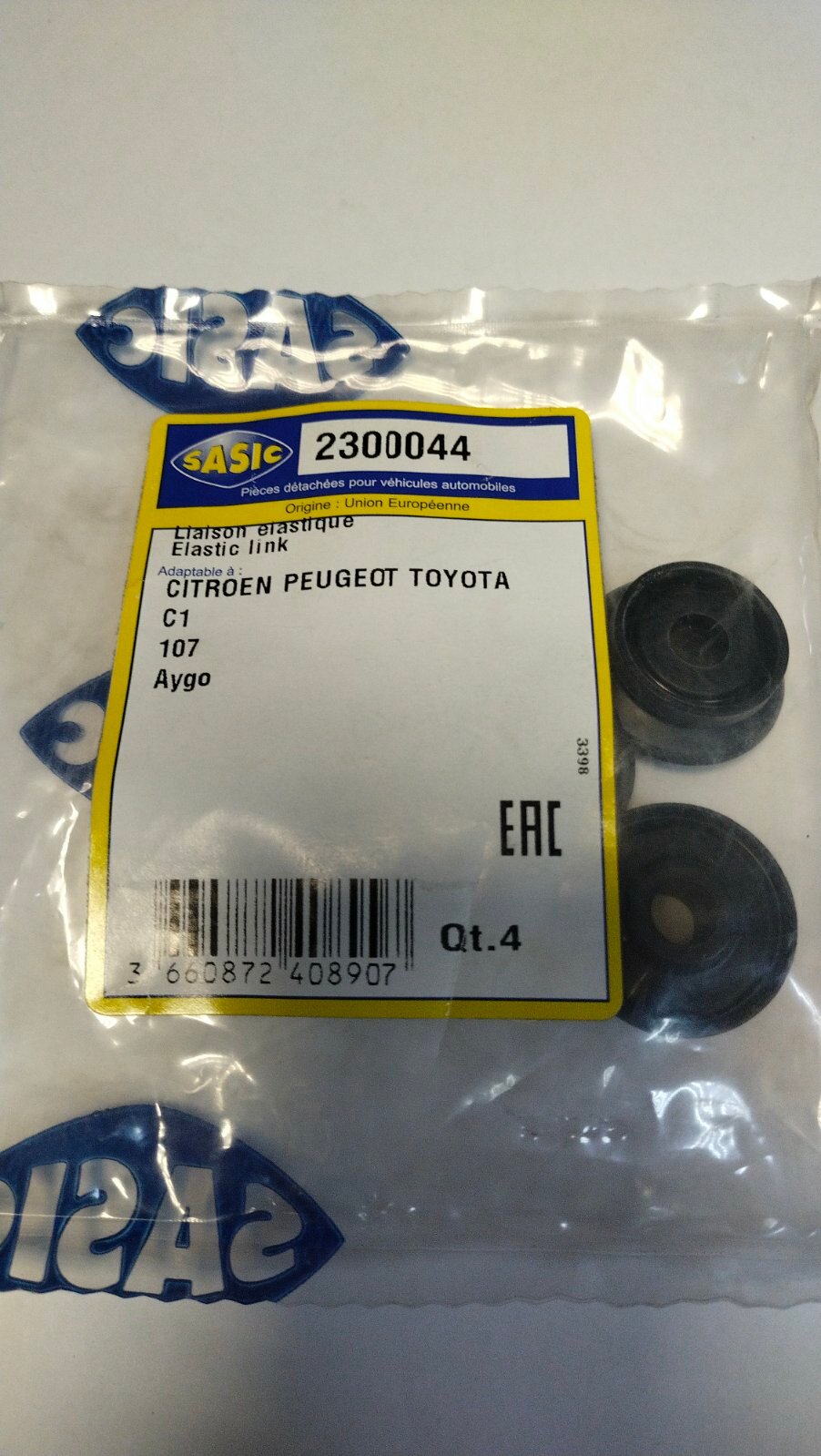 SASIC 2300044 Втулка стабилизатора GEELY MK /GC6 -citroen c1 peugeot 107 toyota aygo 1.0i 12v 1.0wti 1.4hdi d4-d 05-