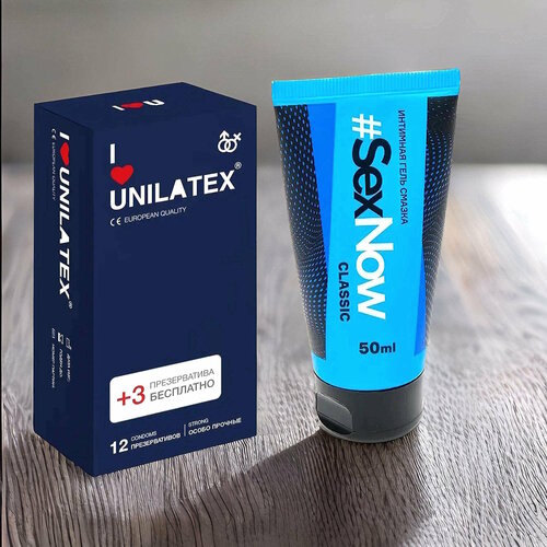 Презервативы для тех кто любит по жестче Unilatex Extra Strong ультрапрочные 12 шт + 3 шт в подарок + Интимная гель смазка SexNow Classic 50 мл презервативы классические ganzo classic no 3 3 штуки интимная смазка для секса sexnow classic 50 мл