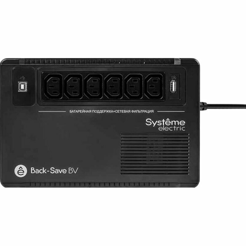 ИБП Systeme Electric Back-Save BV 600 ВА, 6xС13, 230В, USB Type-A(BVSE600I), 1842522