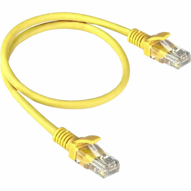 Патч-корд ExeGate UTP-RJ45-RJ45-5e-0,5M-LSZH-YL, cat.5e, 0.5м