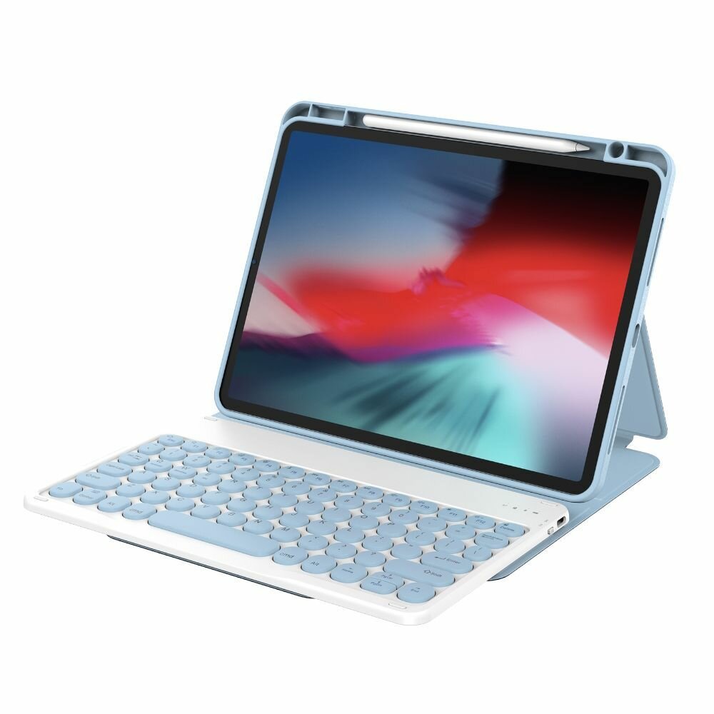 Чехол с клавиатурой для айпада WiWU Protective Keyboard на iPad 10.9 / 11 дюймов (2018-2021 года), голубой