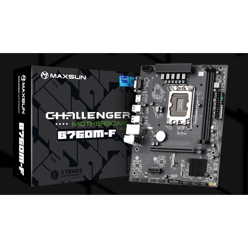 Материнская плата MaxSun Challenger B760M-F Socket1700 Intel B760 mATX 1035200₽