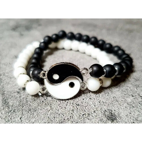 фото Браслет, агат, 2 шт., размер 18 см, размер l, белый наталья огольцова