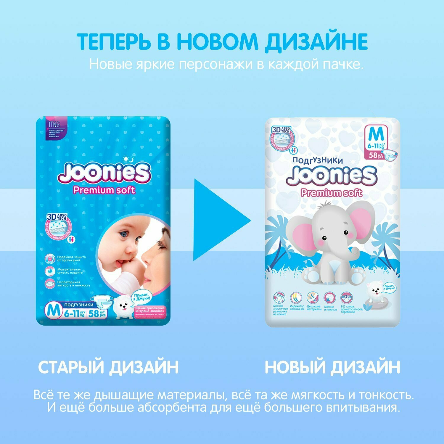 Подгузники Joonies Premium Soft, размер S (3-6кг), 64шт. - фото №19