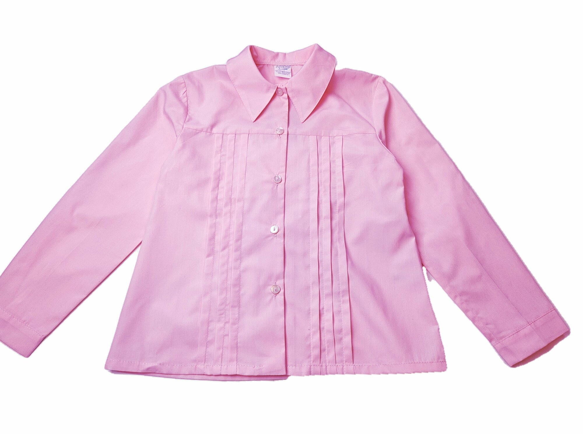 Школьная блузка для девочки приталенная со складками на полочках Сказка размер 122-64
