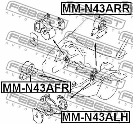 Опора двигателя MM-N43AFR 1шт