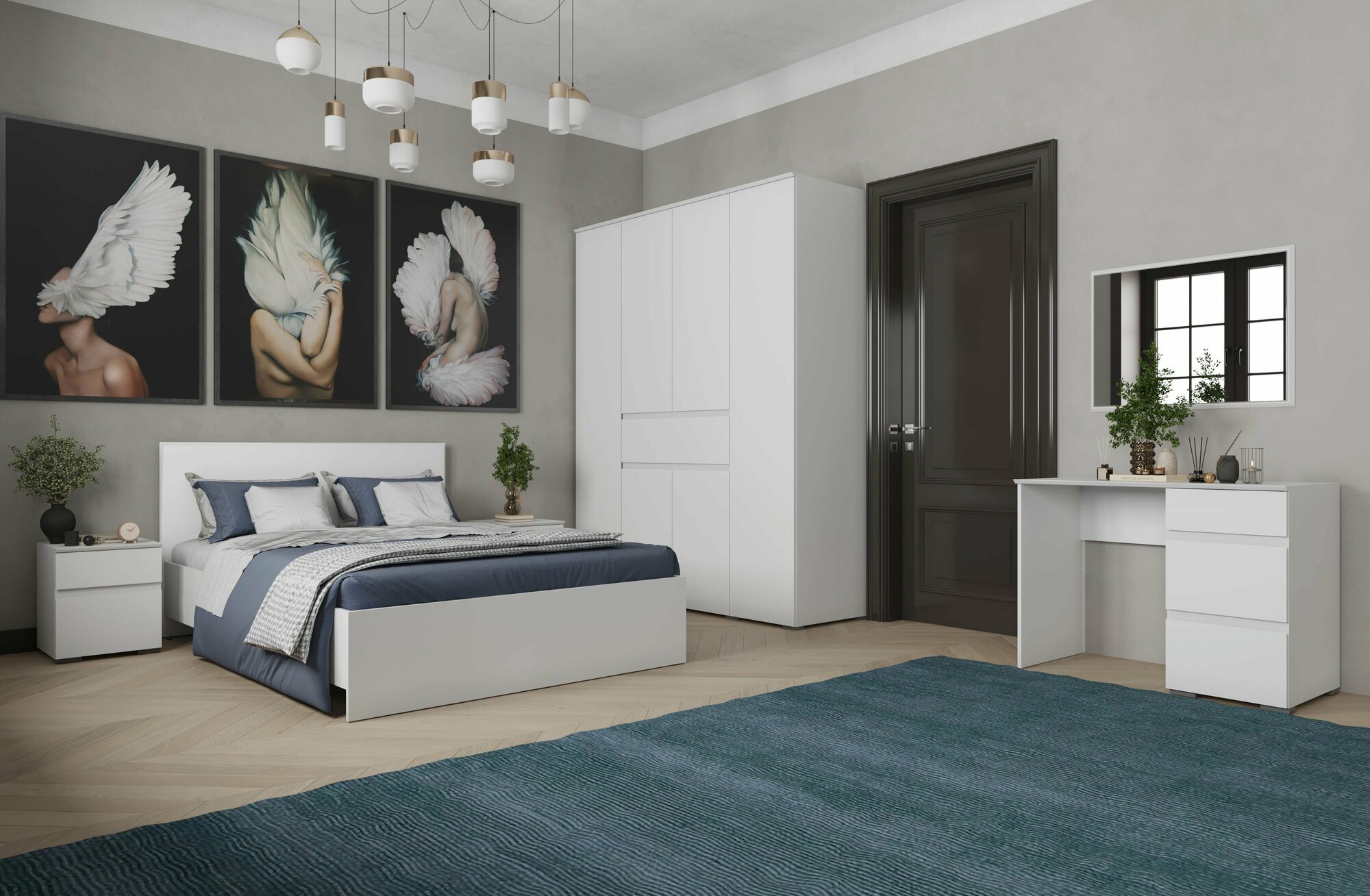 фото Спальня Плейона Шкаф 2-х створчатый белый