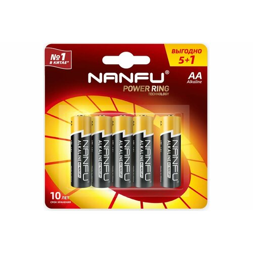 Батарейка NANFU alkaline aa 5+1шт./бл 6901826017620 LR6 6B(5+1)