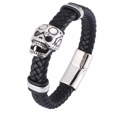 фото Плетеный браслет brz1, пластик, 1 шт., размер 25 см, размер m, черный uggo