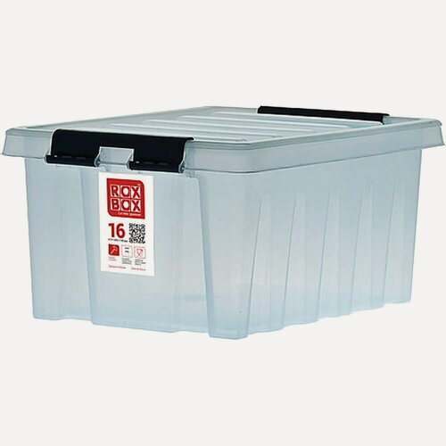 Изображение товара Ящик п/п Rox Box 415х300х195 мм с крышкой и клипсами, 16 л. Прозрачный 18704