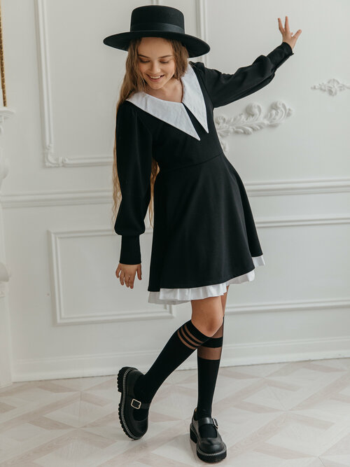 Школьное платье, размер 116-122, черный