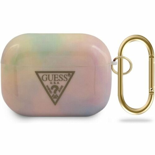 Чехол GUESS для Airpods Pro с кольцом тай-дай, розовый