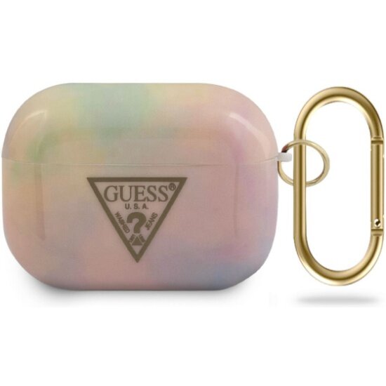 Чехол Guess для Airpods Pro с кольцом тай-дай, розовый