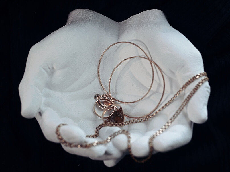 Фигура Гипсики "Руки Давида", гипсовая, белая, 16x16 см, для мелочей