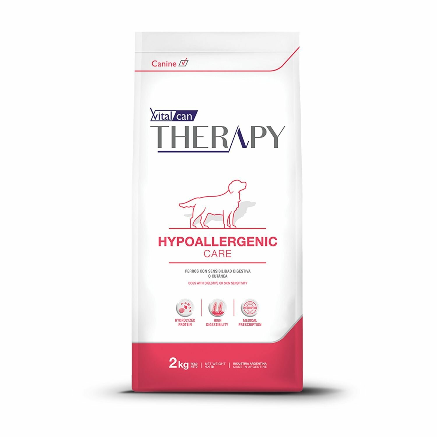 Сухой корм для собак всех возрастов Vitalcan Therapy Canine Hypoallergenic Care при аллергии для кожи и шерсти лечебный 2 кг