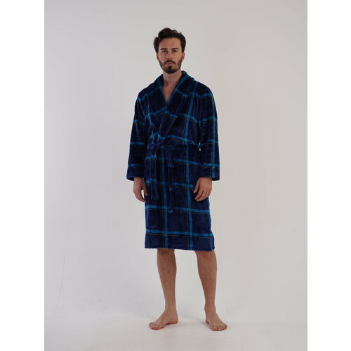 фото Халат vienetta, размер 50, синий