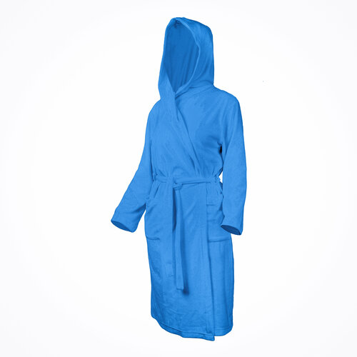 халат everliness длинный рукав карманы капюшон пояс ремень размер 152 оранжевый Халат Монотекс, размер 52, синий