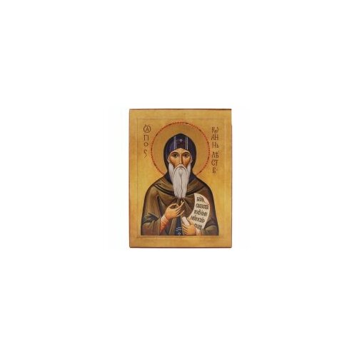 Икона Иоанн Лествичник 18х13 ИЛ-50 прямая печать по левкасу, золочение #144843 икона иоанн лествичник преподобный