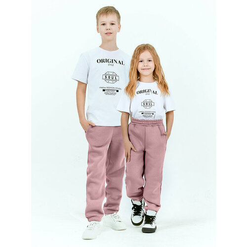 Брюки спортивные KETMIN, размер 116, розовый, бежевый детские теплые штаны с начесом ketmin размер 104 олива размер 134 бежевый