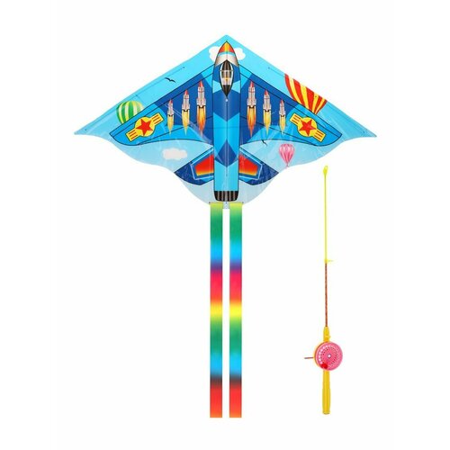 Воздушный змей Истребитель на удочке, длина лески 30 м
