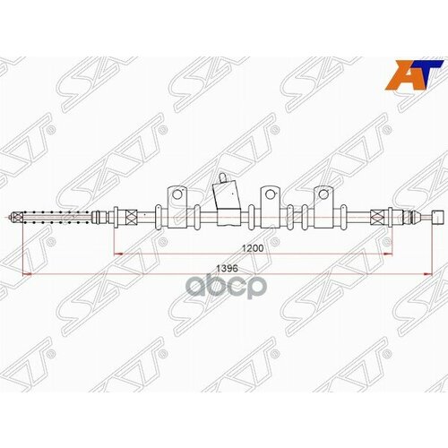 Трос Ручного Тормоза Chevrolet Aveo 08-11/Kalos 05-08/Ravon Nexia R3 16- Rh Sat арт. ST-52-0122