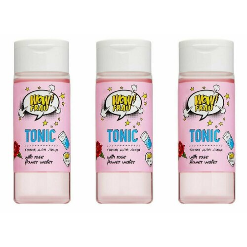 Тоник для лица WOW FRAU, Moisturizing Tonic With Rose Water, увлажняющий, с розовой водой, 150 мл, 3 уп.