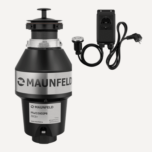 Изображение товара Измельчитель пищевых отходов с пневмокнопкой MAUNFELD MWD3802PB