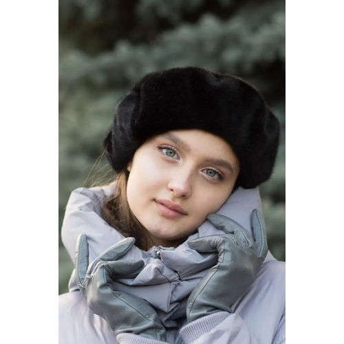 фото Берет классический , демисезон/зима, размер 56-58, черный galina pyatkova