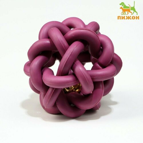 Игрушка резиновая Молекула с бубенчиком, 4 см, фиолетовая (комплект из 18 шт)