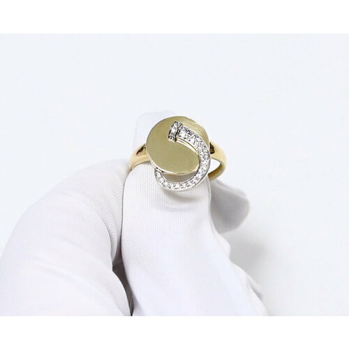 фото Кольцо diamant online, золото, 585 проба, фианит, размер 18, прозрачный