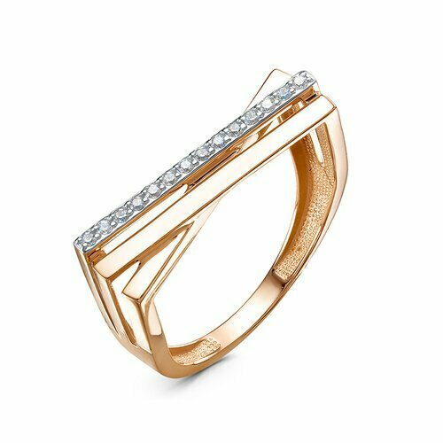 фото Кольцо diamant online, золото, 585 проба, фианит, размер 18, прозрачный