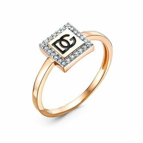 фото Кольцо diamant online, золото, 585 проба, эмаль, фианит, размер 17, прозрачный