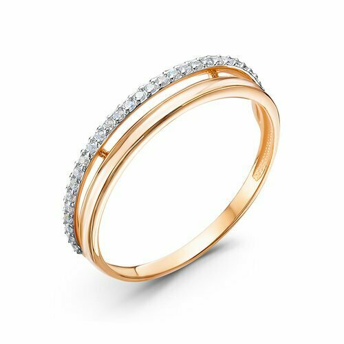 фото Кольцо diamant online, золото, 585 проба, фианит, размер 16.5, прозрачный