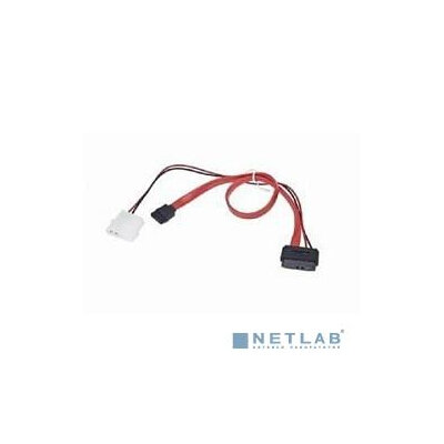 Кабель Cablexpert SATA 7 pin - SATA Slimline/Molex 2 pin, 0.35 м, красный Gembird - фото №11