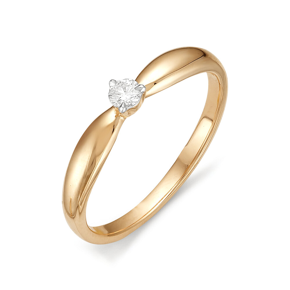Кольцо помолвочное АЛЬКОР кольцо из золота 11588-100, красное золото, 585 проба, бриллиант