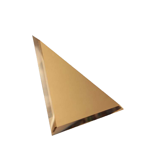 Треугольная зеркальная бронзовая плитка с фацетом 10мм ТЗБ1-01 - 180х180 мм