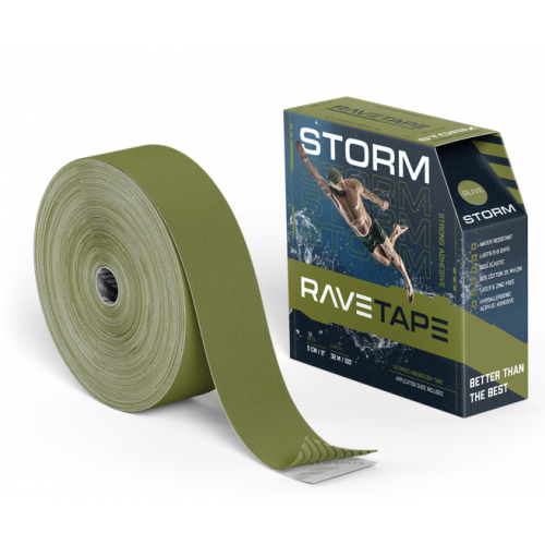 Кинезиотейп Ravetape STORM 5X32 — Олива (OLIVE) кинезиотейп ravetape 2022 storm 5см х 5м black