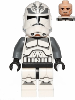 Минифигурка Lego Star Wars Clone Trooper, 104th Battalion 'Wolfpack' (Phase 2) - Dark Bluish Gray Markings, Large Eyes sw0537