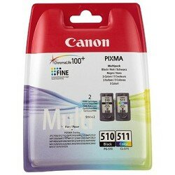 Canon Расходные материалы PG-510 CL-511 2970B010 Картридж для PIXMA MP240 260 480, MX320 330, 4 цвета, 244 стр.