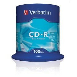 Verbatim Диск Диски CD-R 100 шт. 48 52-x 700Mb, Cake Box 43411