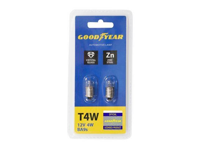 Лампа накаливания Goodyear T4W 12V 4W BA9s (блистер: к-т 2шт.) GY012203