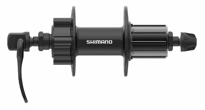 Втулка задн. 36H Shimano TX506 алюм. 8/9/10 ск. с эксц. черная инд. уп. 6 болт. EFHTX506AZA