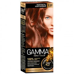 Крем-краска для волос GAMMA Perfect color 7.37 золотисто-каштановый