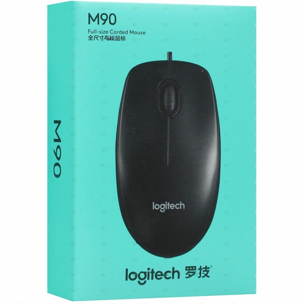 Мышь Logitech M90 Black (черная,оптическая, 1000dpi, USB, 1.8м) (арт. 910-001970, M/N: M-U0026) - фото №9