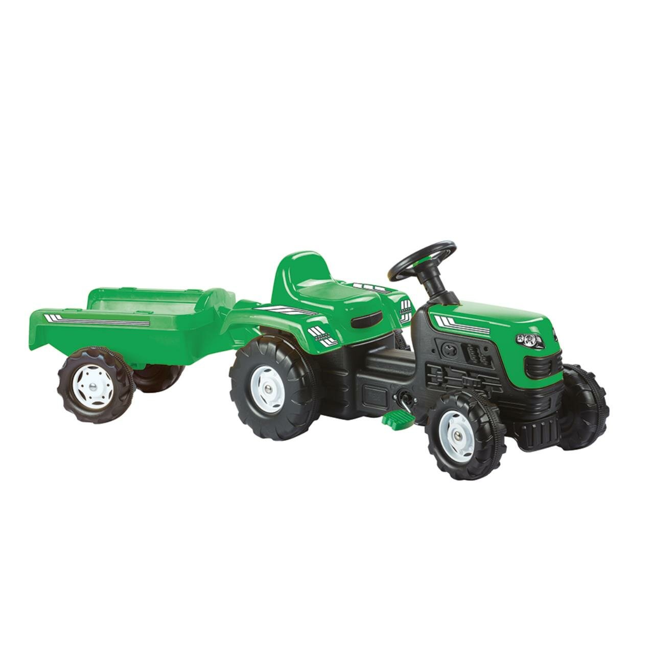 8246 Трактор педальный DOLU Ranchero с прицепом, клаксон, зеленый