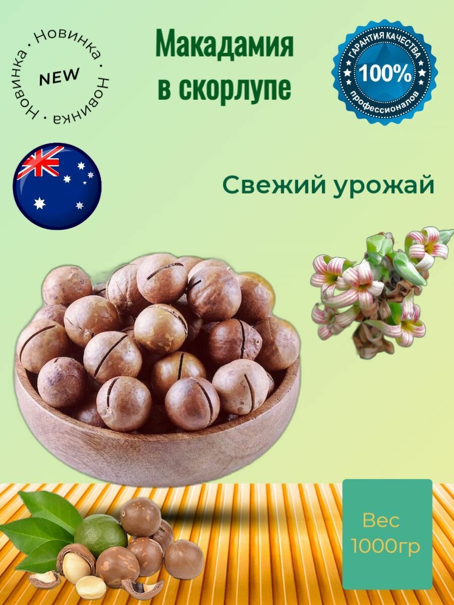 Макадамия в скарлупе 3А Scrat's Nuts, 1кг/1000г - фотография № 1